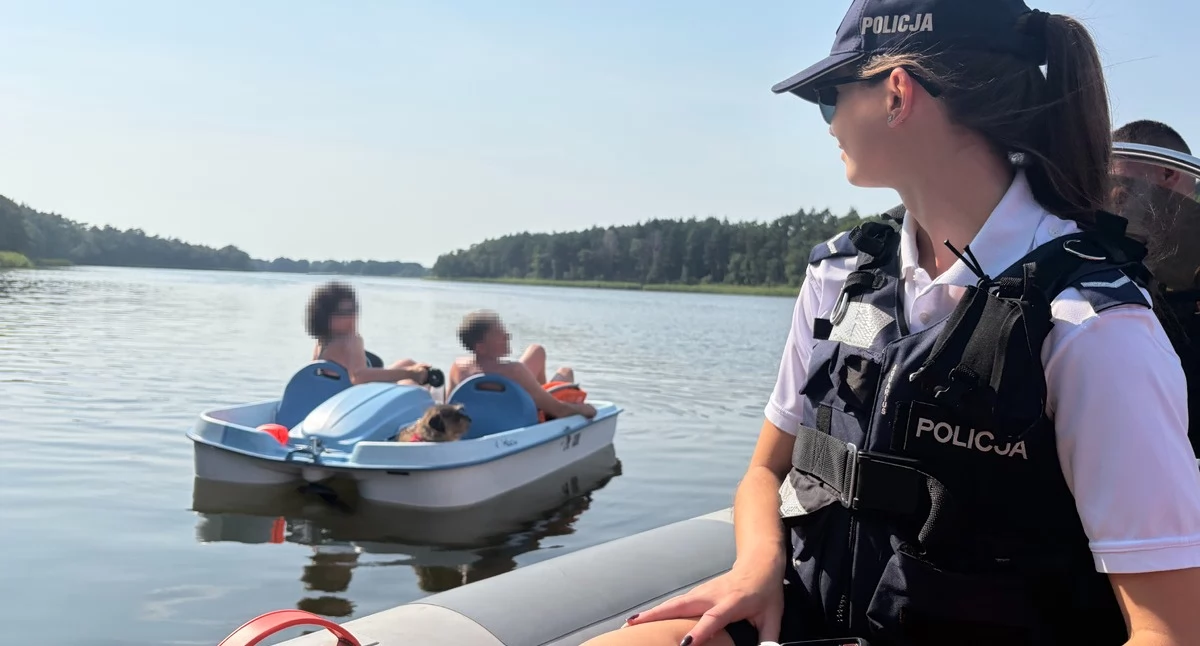 Komunikaty i profilaktyka, Pilnowali bezpieczeństwa lokalnych jeziorach - zdjęcie, fotografia