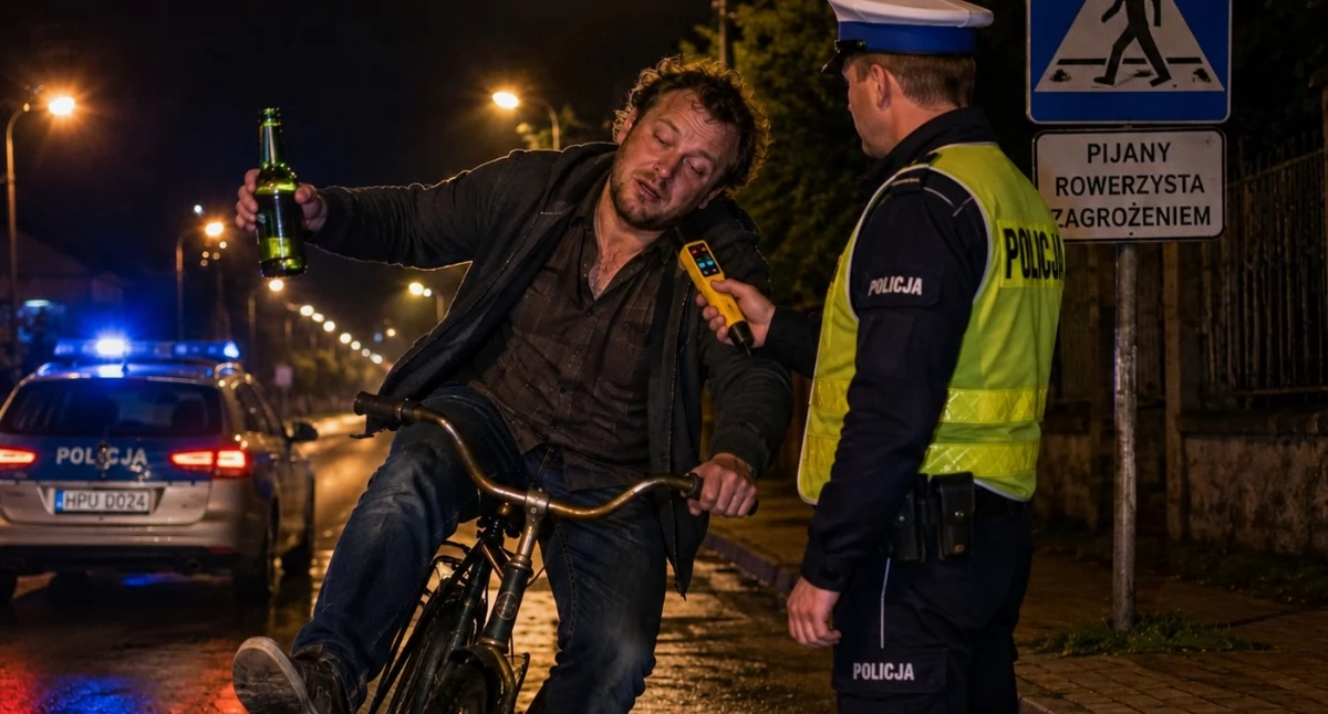 Kronika kryminalna, Zatrzymali pijanych rowerzystów - zdjęcie, fotografia